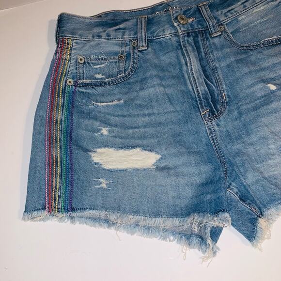 American Eagle Festival Rainbow Stripes shorts size 2 - Picture 13 of 13